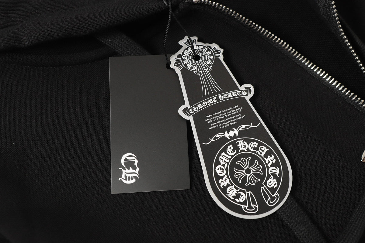 Chrome Hearts Colorful Rhinestone Hoodie - Black Gothic Street Sweatshirt 2608