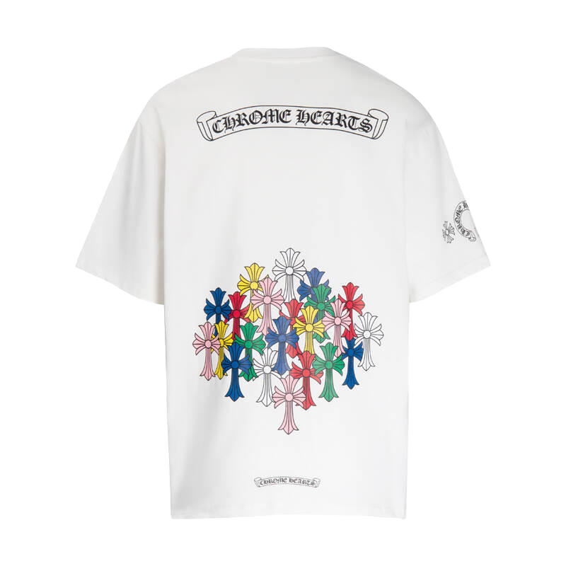 Chrome Hearts Multi-Design Gothic Cross & Horseshoe Graphic T-Shirts (Black/White)