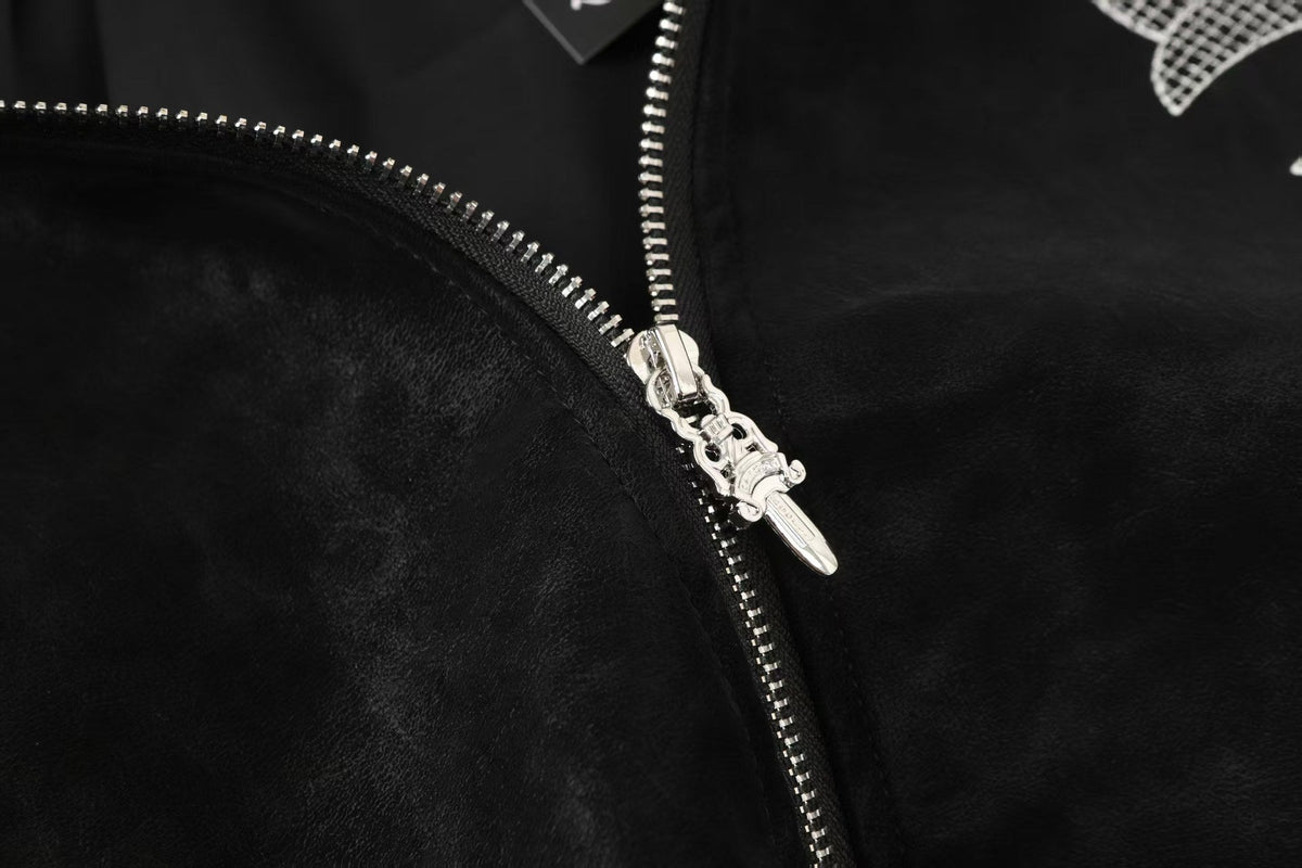 Chrome Hearts Horseshoe Cross Jacket - Black Street Embroidered Coat 8800